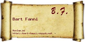 Bart Fanni névjegykártya